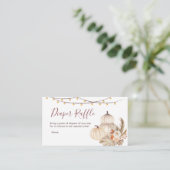 Baby shower met witte crème - luieraffle informatiekaartje (Staand voorkant)