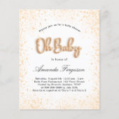 Baby shower met witte glitter (Voorkant)