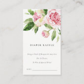 Baby shower met zachte blozen Pony Diaper Raffle Informatiekaartje (Voorkant)