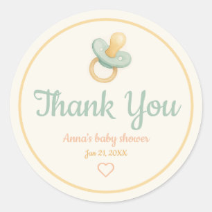 Baby shower met zachte Waterverf Ronde Sticker