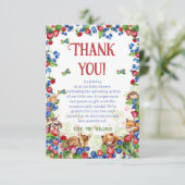 Baby Shower met Zoete Bessen Bedankkaart (Staand voorkant)