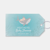 Baby shower met zoete haaien cadeaulabel (Voorkant (Horizontaal))