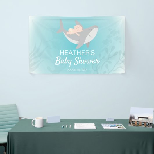 Baby shower met zoete haaien spandoek (Beurs)