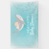 Baby shower met zoete haaien spandoek (Verticaal)