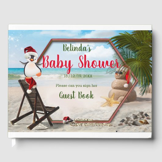 Baby shower met zomerkerst gastenboek (Voorkant)