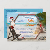 Baby shower met zomerkerst uitnodiging briefkaart (Voorkant / Achterkant)