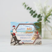 Baby shower met zomerkerst uitnodiging briefkaart (Staand voorkant)