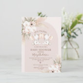 Baby shower met zonnebloemen met dubbele steek kaart (Staand voorkant)