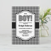 Baby shower met zwarte en witte buffels kaart (Staand voorkant)