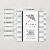 Baby shower met zwarte en witte pooldots kaart (Voorkant / Achterkant)