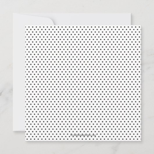 Baby shower met zwarte en witte pooldots kaart (Achterkant)