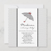 Baby shower met zwarte en witte pooldots kaart (Voorkant)