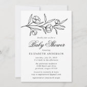 Baby shower met zwarte ketting kaart (Voorkant)