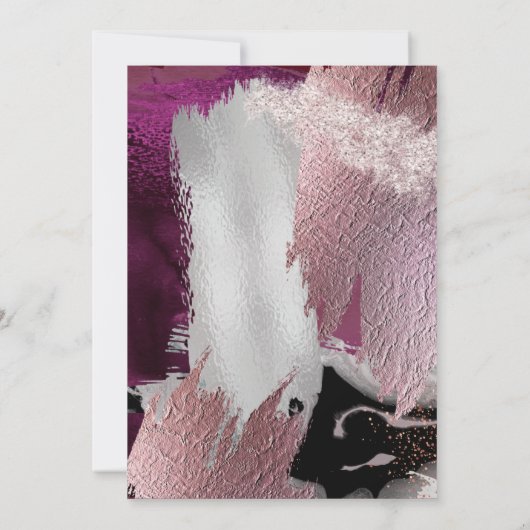 Baby Shower | MetaalGold Cassis Plum Abstract Kaart (Achterkant)
