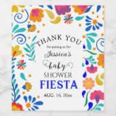 Baby shower Mexicaans Fiesta Floral Wine Label Wijn Etiket (Enkel label)
