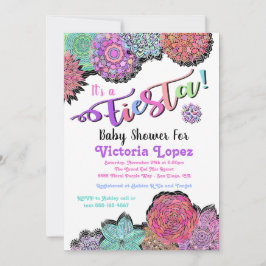 Baby shower Mexican Fiesta Floral Mandala Kaart