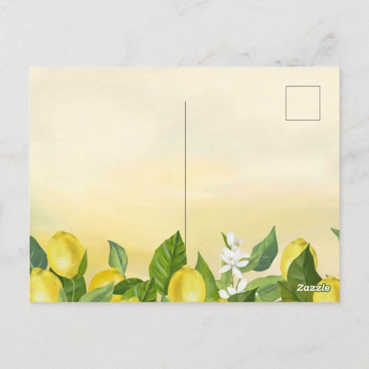 Baby shower Middellandse Zee-Lemon Blossom Briefkaart (Achterkant)