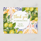 Baby shower Middellandse Zee-Lemon Blossom Briefkaart (Voorkant)