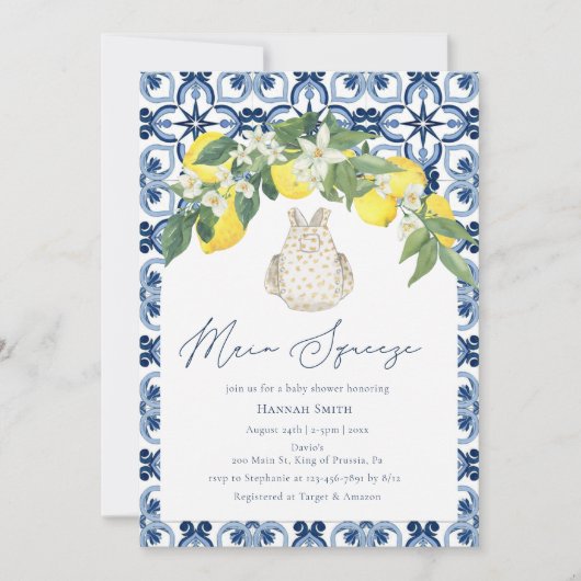 Baby shower Middellandse Zee Lemon Main Squeeze Kaart (Voorkant)