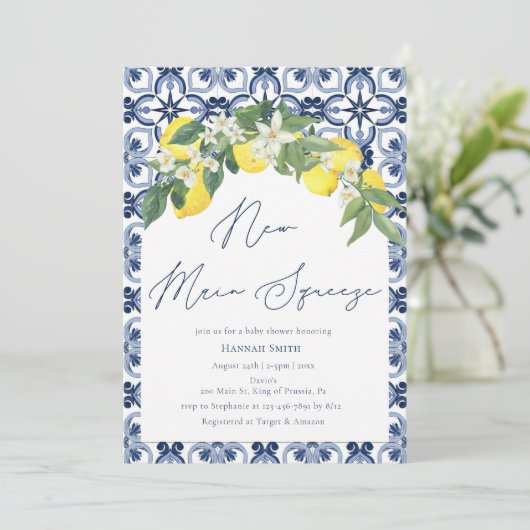 Baby shower Middellandse Zee Lemon Main Squeeze Kaart (Staand voorkant)