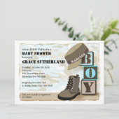 Baby shower militaire jongen kaart (Staand voorkant)