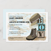 Baby shower militaire jongen kaart (Voorkant / Achterkant)
