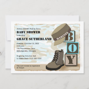 Baby shower militaire jongen kaart