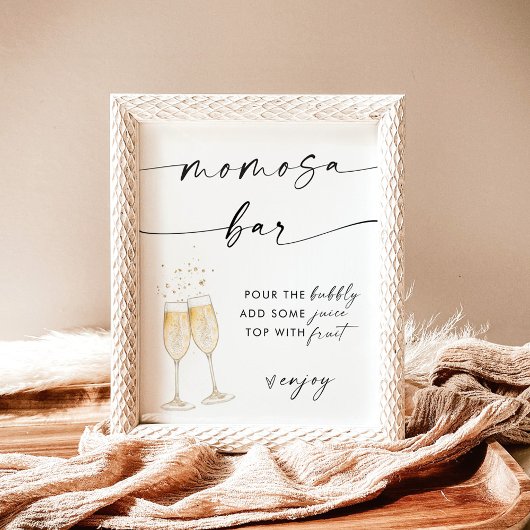 Baby shower Mimosa Bar Sign, Momosa Bar Sign Poster