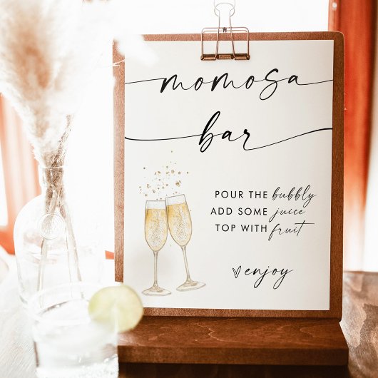 Baby shower Mimosa Bar Sign, Momosa Bar Sign Poster