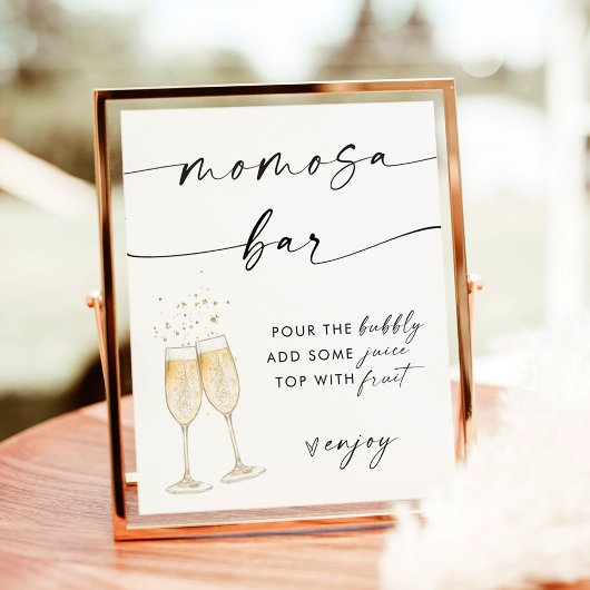 Baby shower Mimosa Bar Sign, Momosa Bar Sign Poster