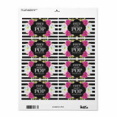 Baby shower Mini Champagne Label Black Stripes (Full Sheet)