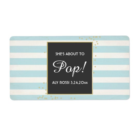 Baby shower Mini Champagne Label Boy (Voorkant)