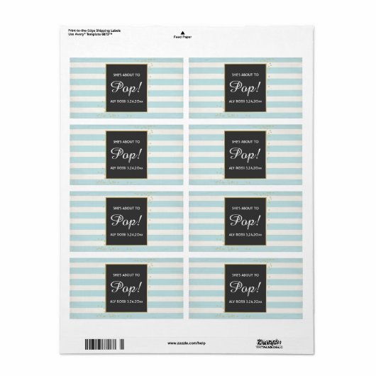 Baby shower Mini Champagne Label Boy (Full Sheet)