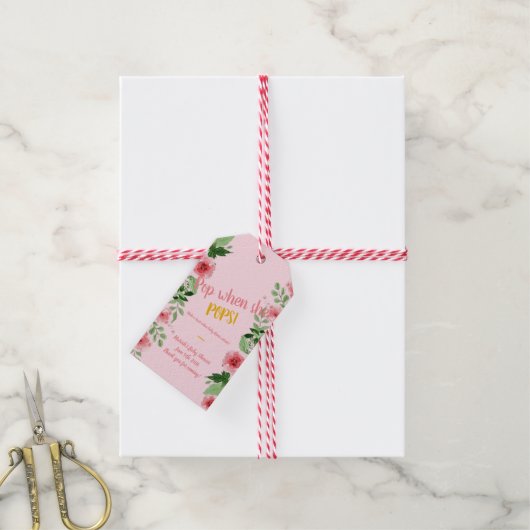 Baby shower mini champagne label cadeaulabel (Met Touw)