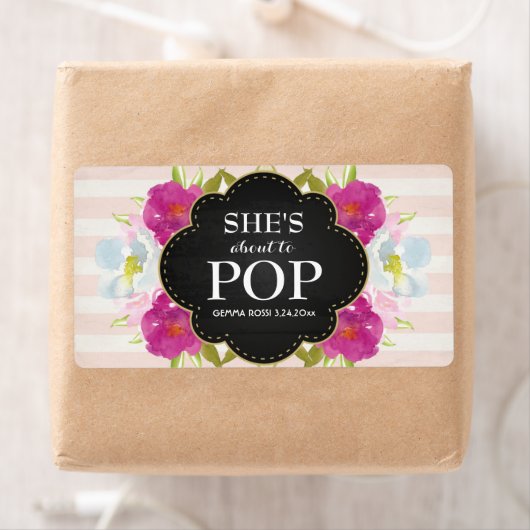 Baby shower Mini Champagne Label Girl (Insitu)