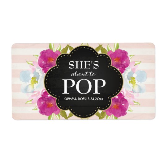 Baby shower Mini Champagne Label Girl (Voorkant)