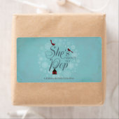 Baby shower Mini Champagne Label Winter Blue (Insitu)