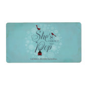 Baby shower Mini Champagne Label Winter Blue (Voorkant)