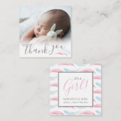 Baby shower Mini Hartelijk dank Notitiekaartje (Voorkant / Achterkant)