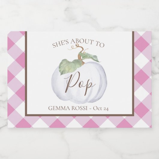 Baby shower Mini Mousserende Wijn Label White Pump Sparkling Wijnetiket (Enkel label)