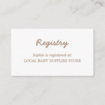 Baby shower minimaal zacht bruin register