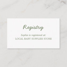 Baby shower Minimal Sage Green Register