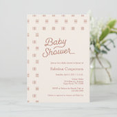 Baby Shower | Minimale uitnodiging van Boho (Staand voorkant)