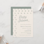 Baby Shower | Minimale uitnodiging voor Sage Boho<br><div class="desc">Deze geslachtsneutrale reeks van het baby shower kenmerkt het tekst Baby shower in manuscriptdoopvont in een boho kleur met een passend minimalistisch lijnpatroon. De rug kenmerkt een stevige aanpassingskleur. Extra items, kleuren en ontwerpstijlen zijn beschikbaar in onze winkel. Voor verdere aanpassingen sturen we ons een bericht, dat we altijd graag...</div>