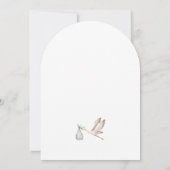 Baby shower Minimale waterverf ooievaar Kaart (Achterkant)
