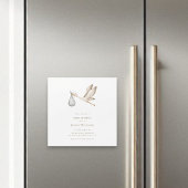 Baby shower Minimale waterverf ooievaar Magnetische Uitnodiging