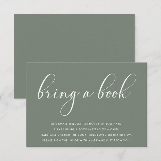 Baby shower minimalist Breng een Kaart Boektussenv (Voorkant / Achterkant)