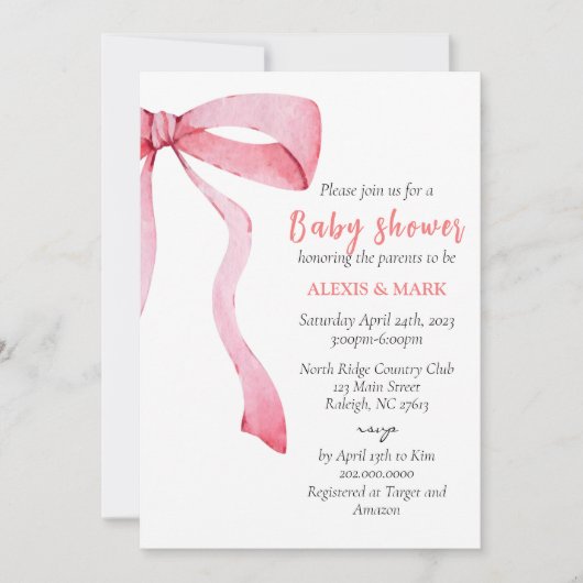 Baby shower Minimalist Invitation Kaart (Voorkant)