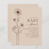 Baby shower minimalistisch botanische flora (Voorkant / Achterkant)