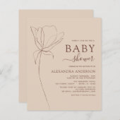 Baby shower minimalistisch botanische flora (Voorkant / Achterkant)
